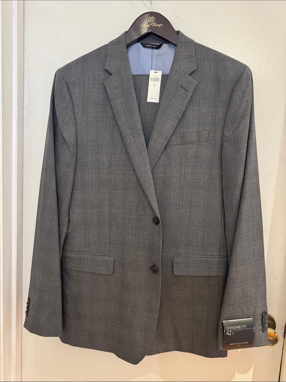 Banana Republic Factory Gray Men's Two-Button Suit Jacket 42L 34x34